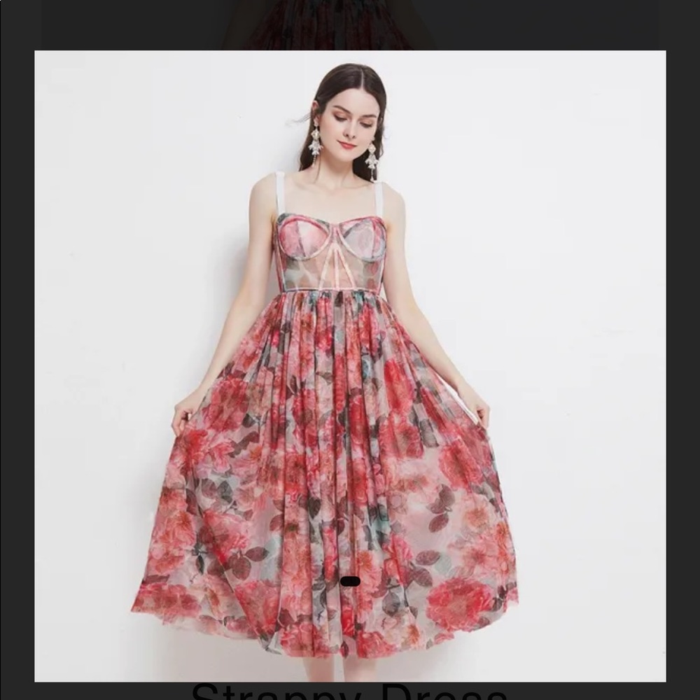 Smoke Floral Corset Strappy Dress, size Small. Bought at idalouiseboutique.com.
